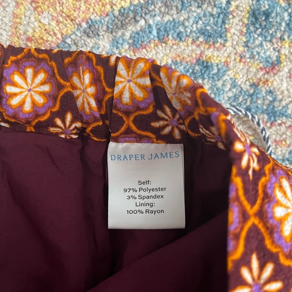 NWT Draper James gold button-front print midi skirt - Picture 4 of 5